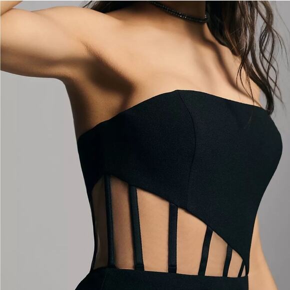 Dress The Population Womens Corset Asymmetric-Panel Strapless Anneli Dress XXS - Picture 5 of 10